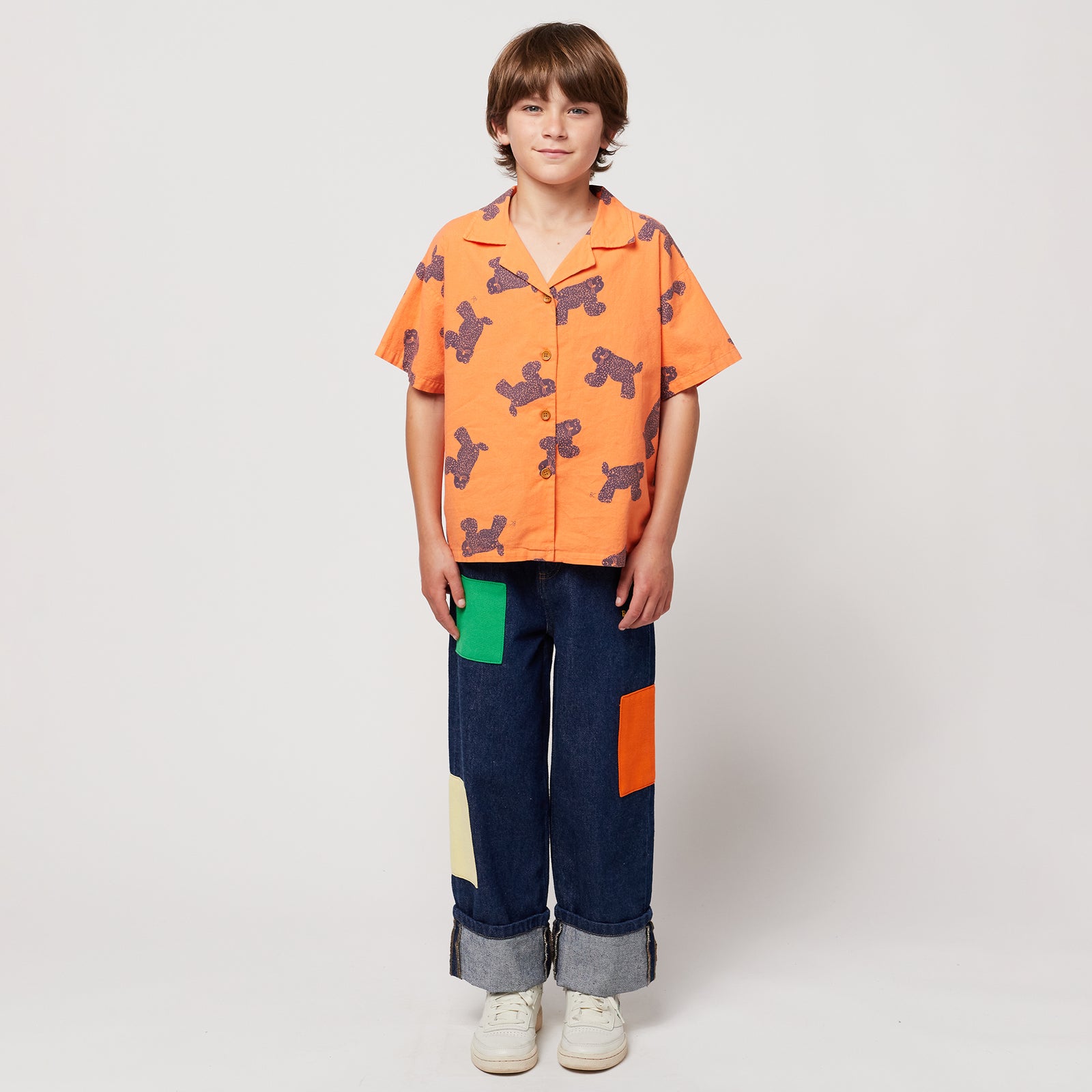 Bobo Choses Child Big Cat All Over Shirt Orange