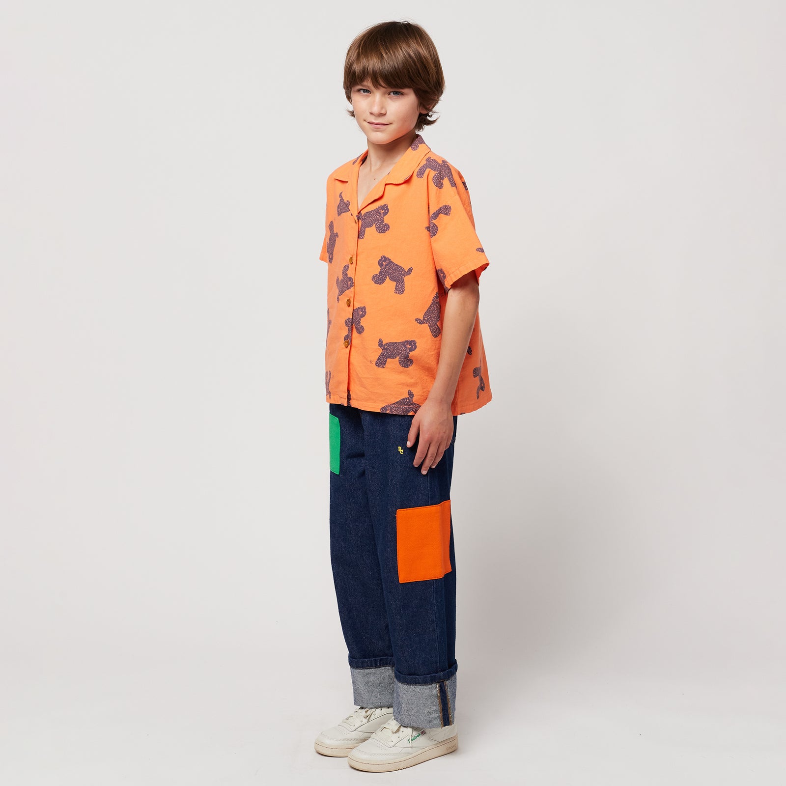Bobo Choses Child Big Cat All Over Shirt Orange