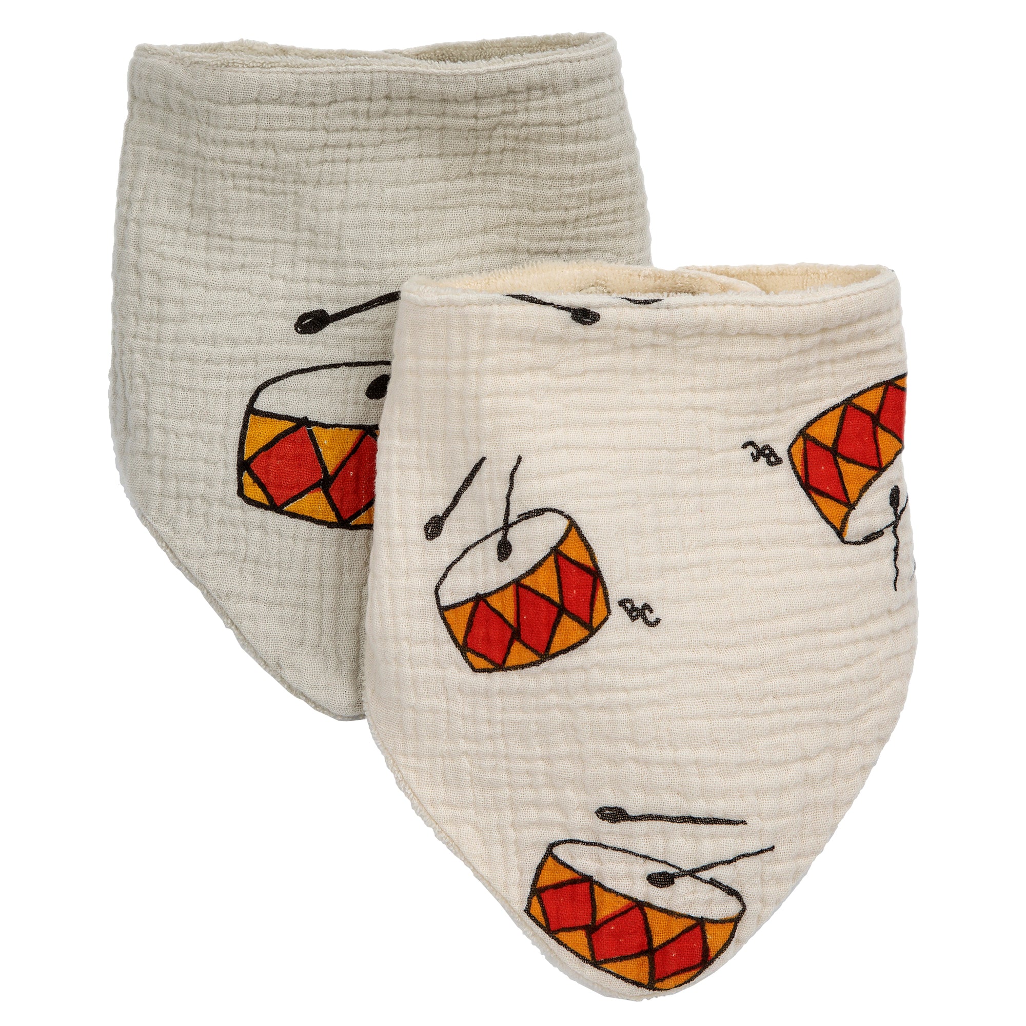 Bobo Choses Baby Set of Two Play The Drum Bibs Grey
