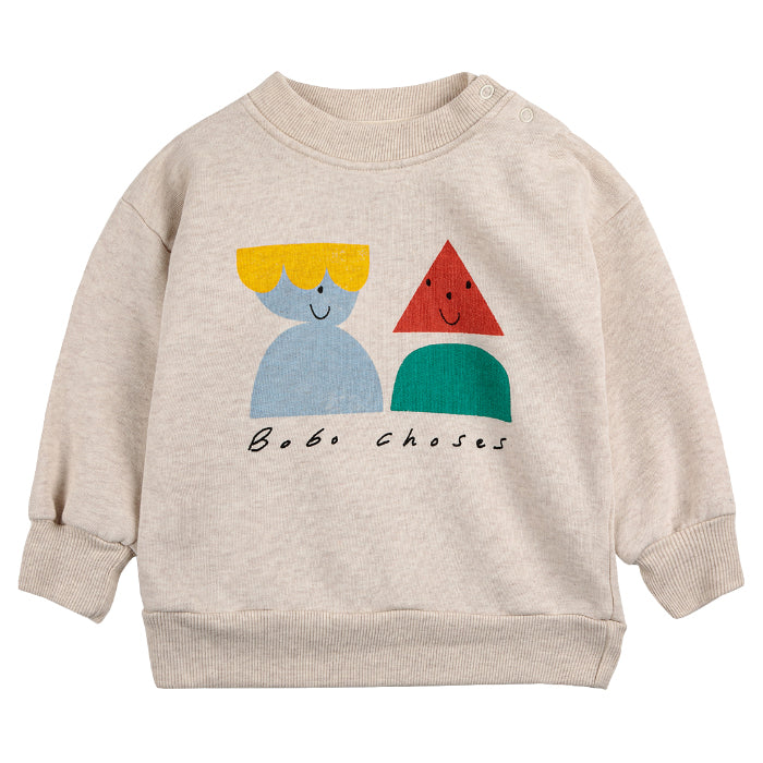 Bobo Choses Baby Funny Friends Sweatshirt Beige