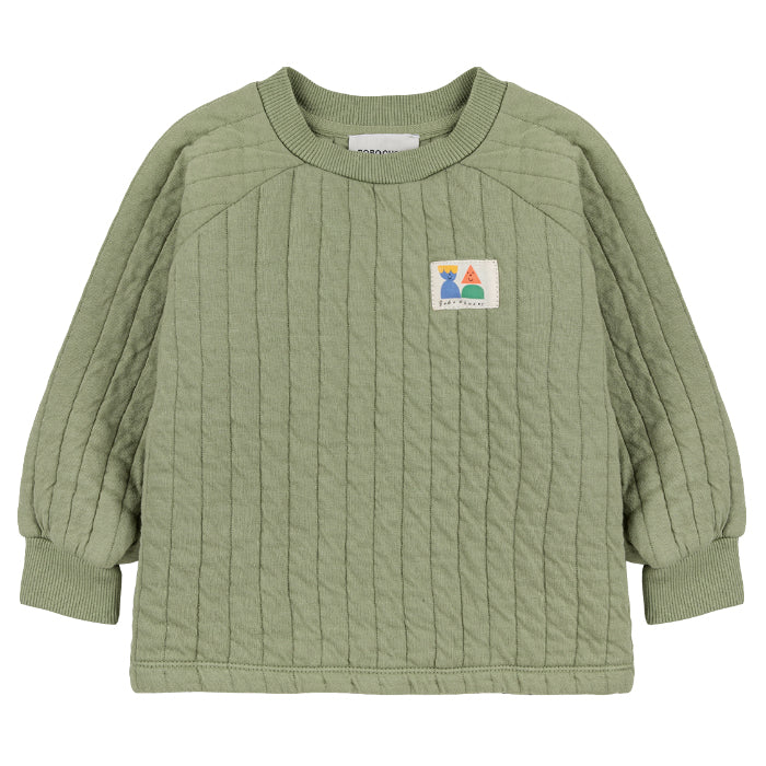 Bobo Choses Baby Quilted Sweatshirt Green - Advice from a Caterpillar