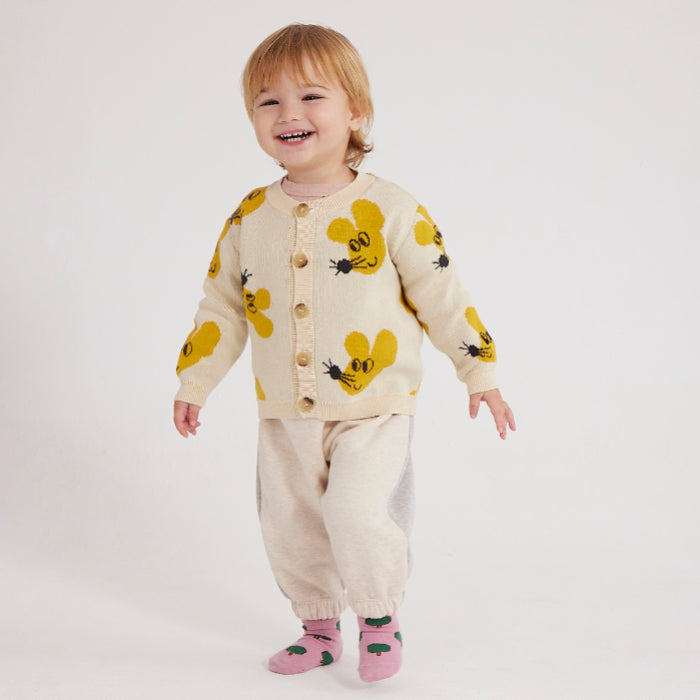 Bobo Choses Baby All Over Mouse Cardigan Cream - Advice from a