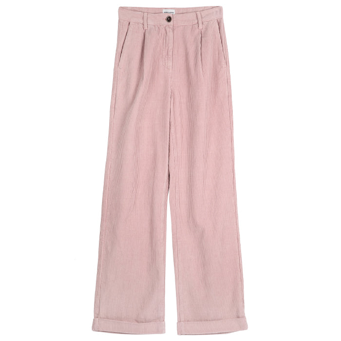 Wide-leg Corduroy Pants - Light pink - Ladies