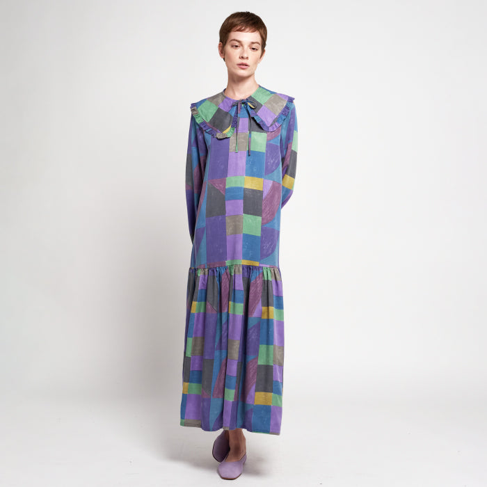Bobo Choses Woman Long Dress With All Over Landscape Print Multicolour