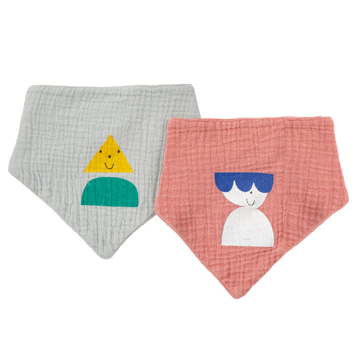 Bobo Choses Baby Set of Two Funny Friends Bibs Multicolour