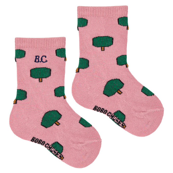 Bobo Choses Baby All Over Tree Long Socks Pink