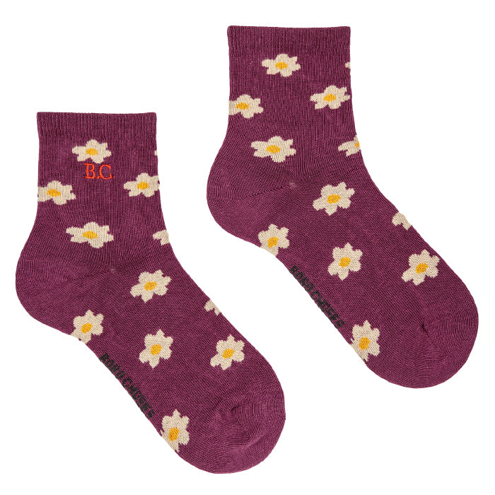 Bobo Choses Child All Over Little Flower Short Socks Purple