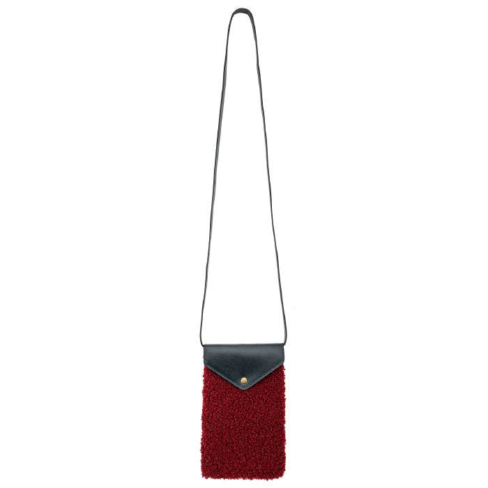 Bobo Choses Woman Shearling Mobile Case Burgundy Red