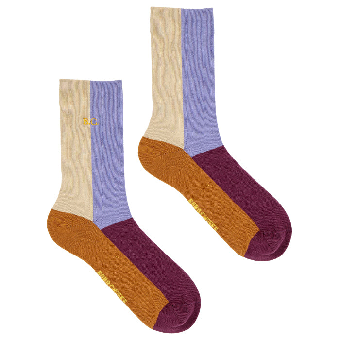 Bobo Choses Woman Color Block Long Socks Purple
