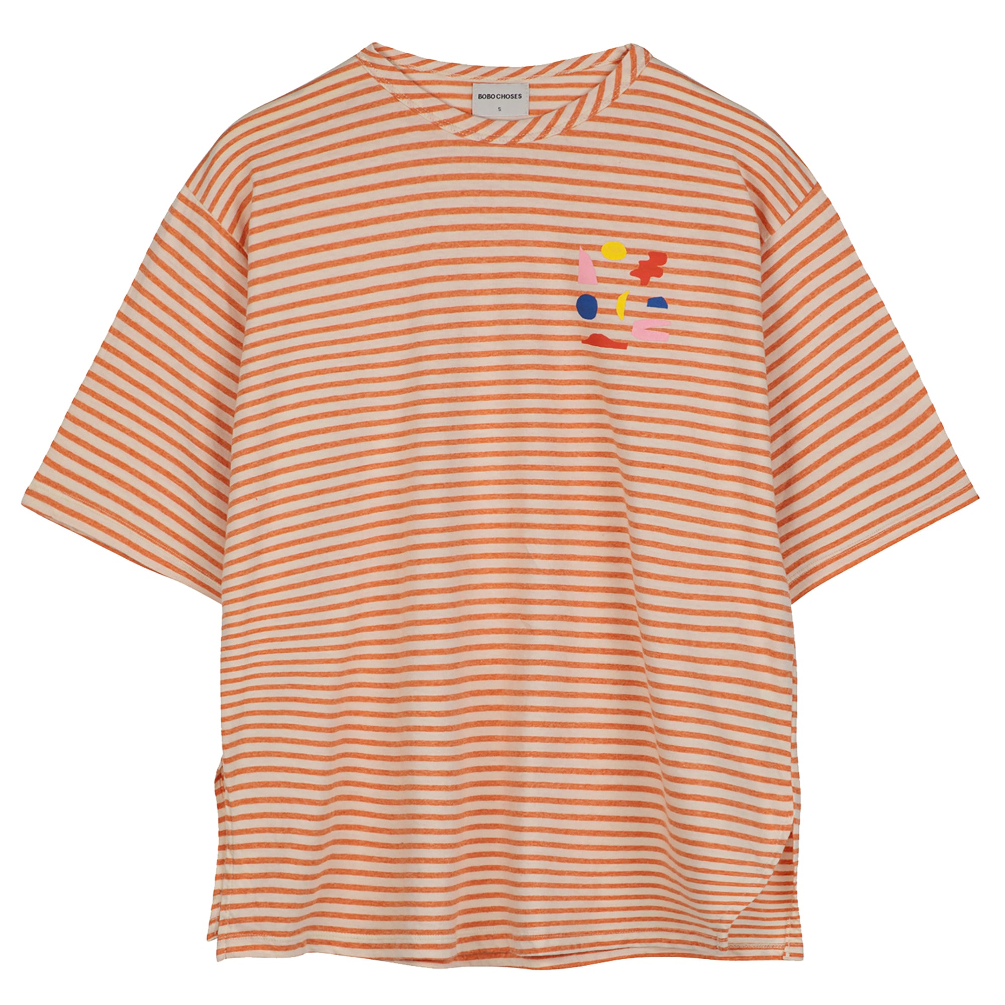 Bobo Choses Woman Oversized T-shirt Orange Stripes