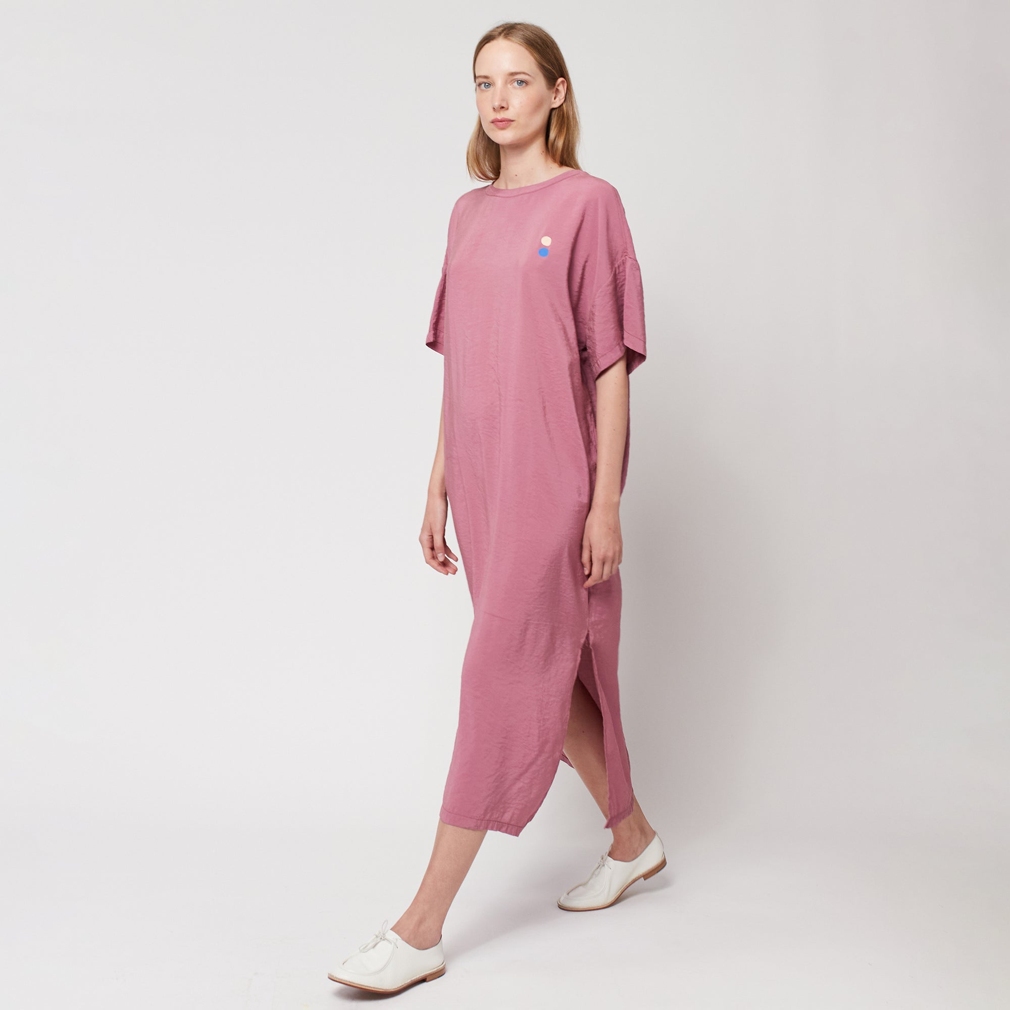 Bobo Choses Woman Long T-shirt Dress Coral Pink Mauve