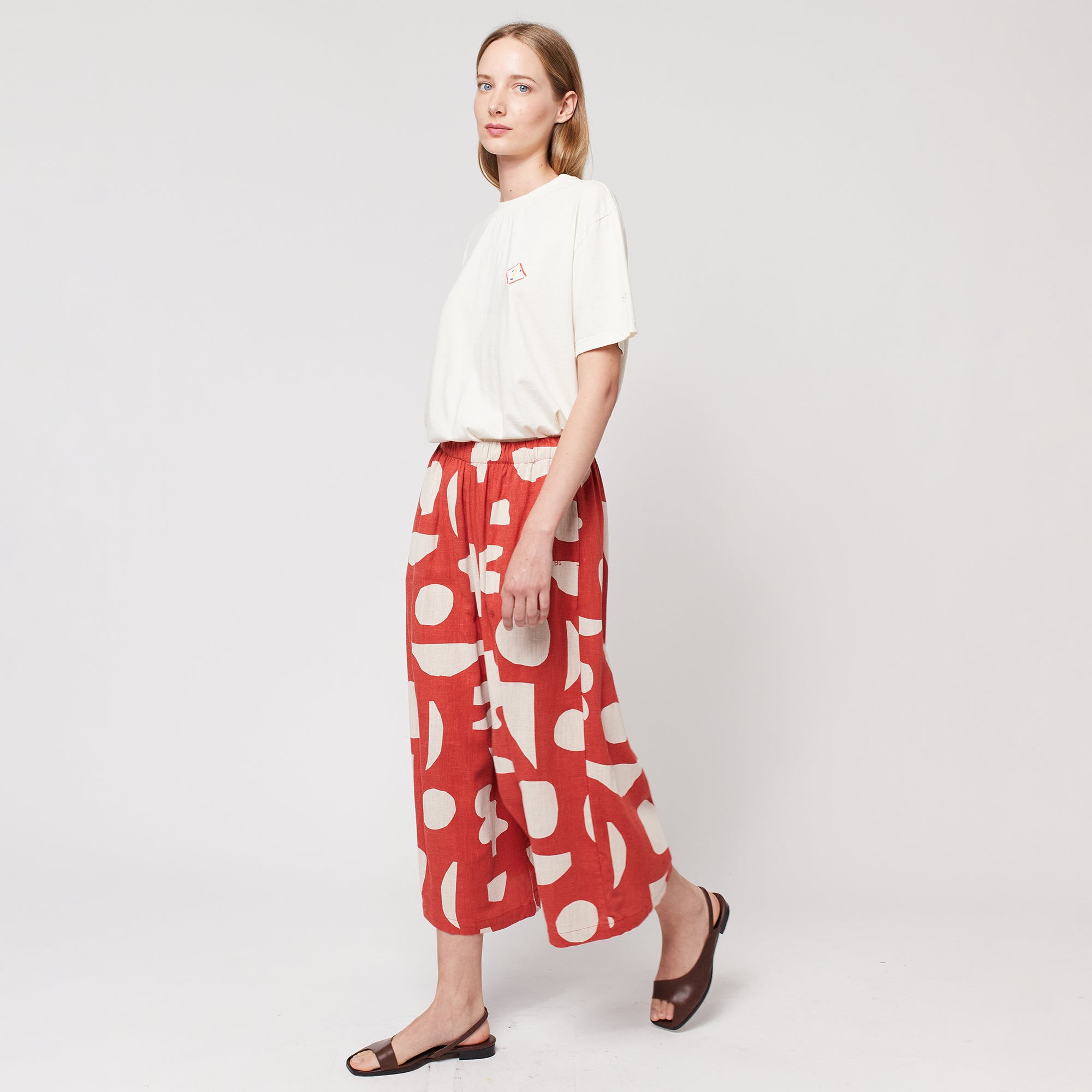 Bobo Choses Woman Summer Landscape All Over Pants Burgundy Red