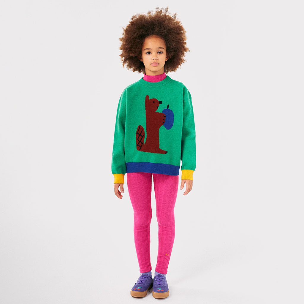 Bobo Choses Child Ribbed Leggings Fuchsia Pink