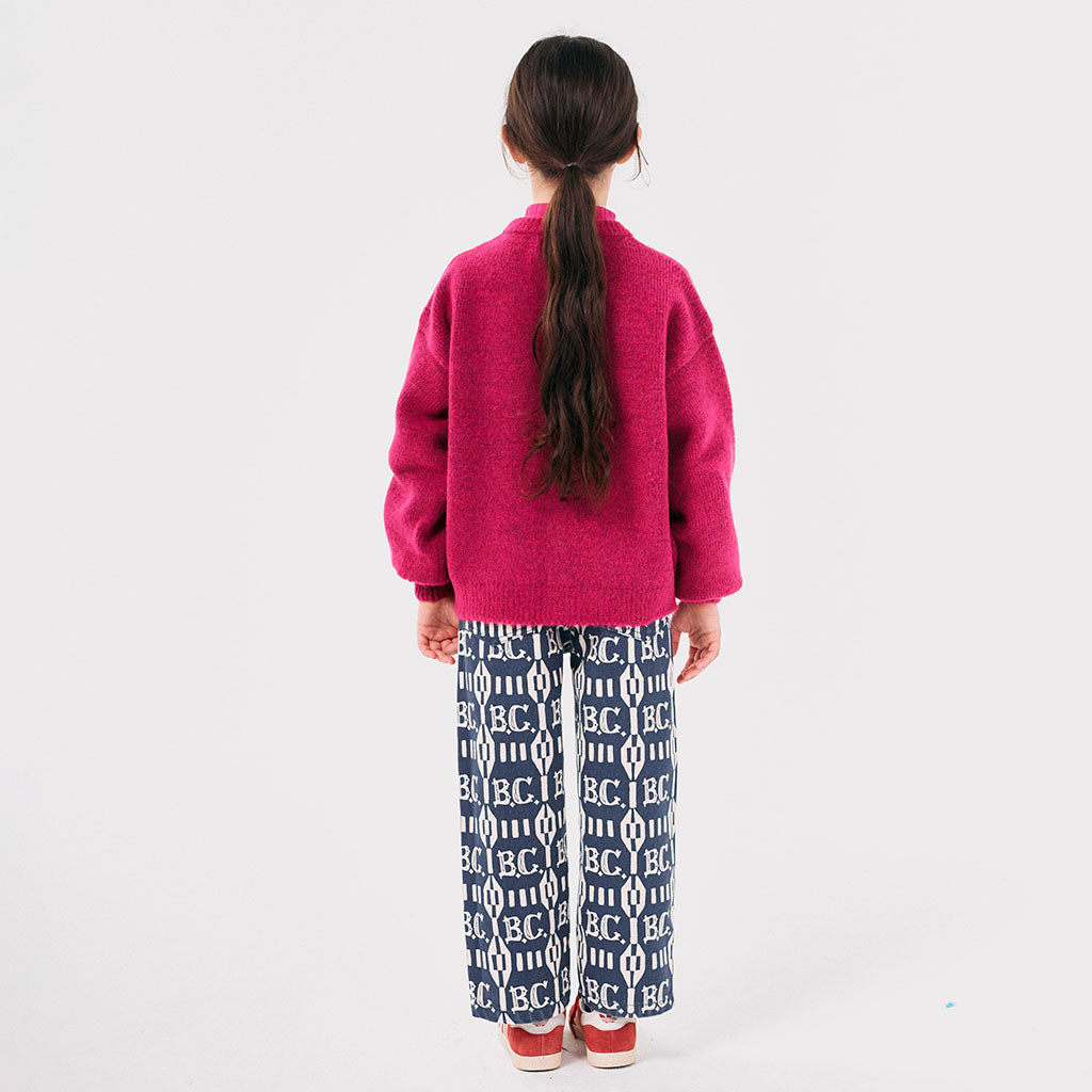 Bobo Choses Child Cherry Intarsia Cardigan Fuchsia Pink