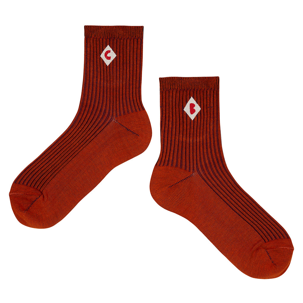 Bobo Choses Child Bicolour Socks Burgundy Red