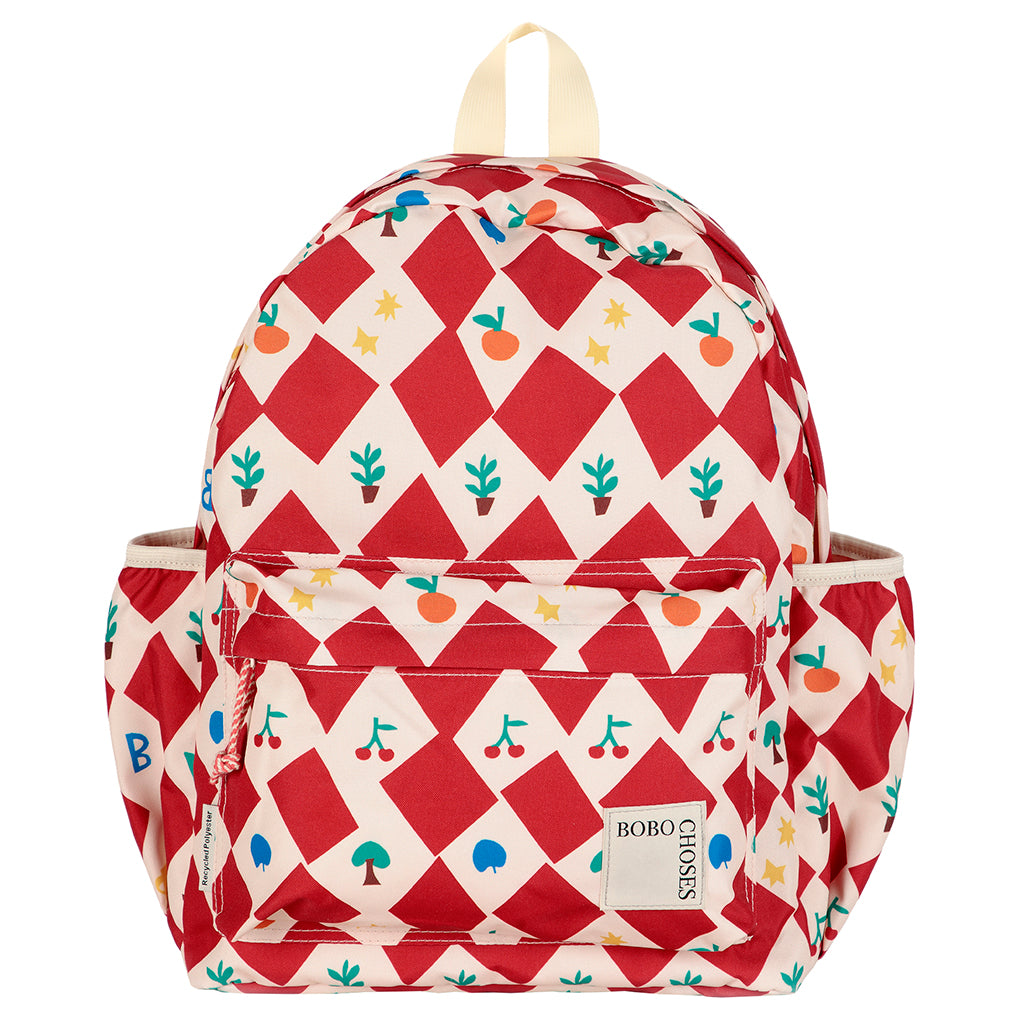 Bobo Choses Child Harlequin All Over Backpack Red