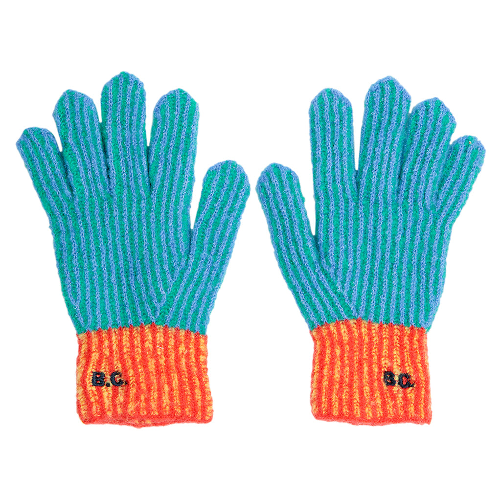 Bobo Choses Child Stripes Knitted Gloves Blue