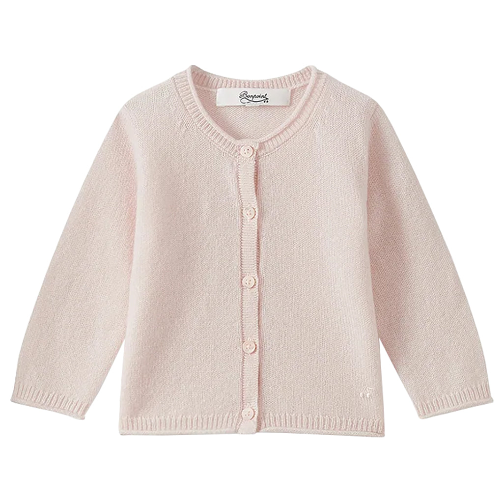 Bonpoint Baby Cashmere Cardigan Light Pink