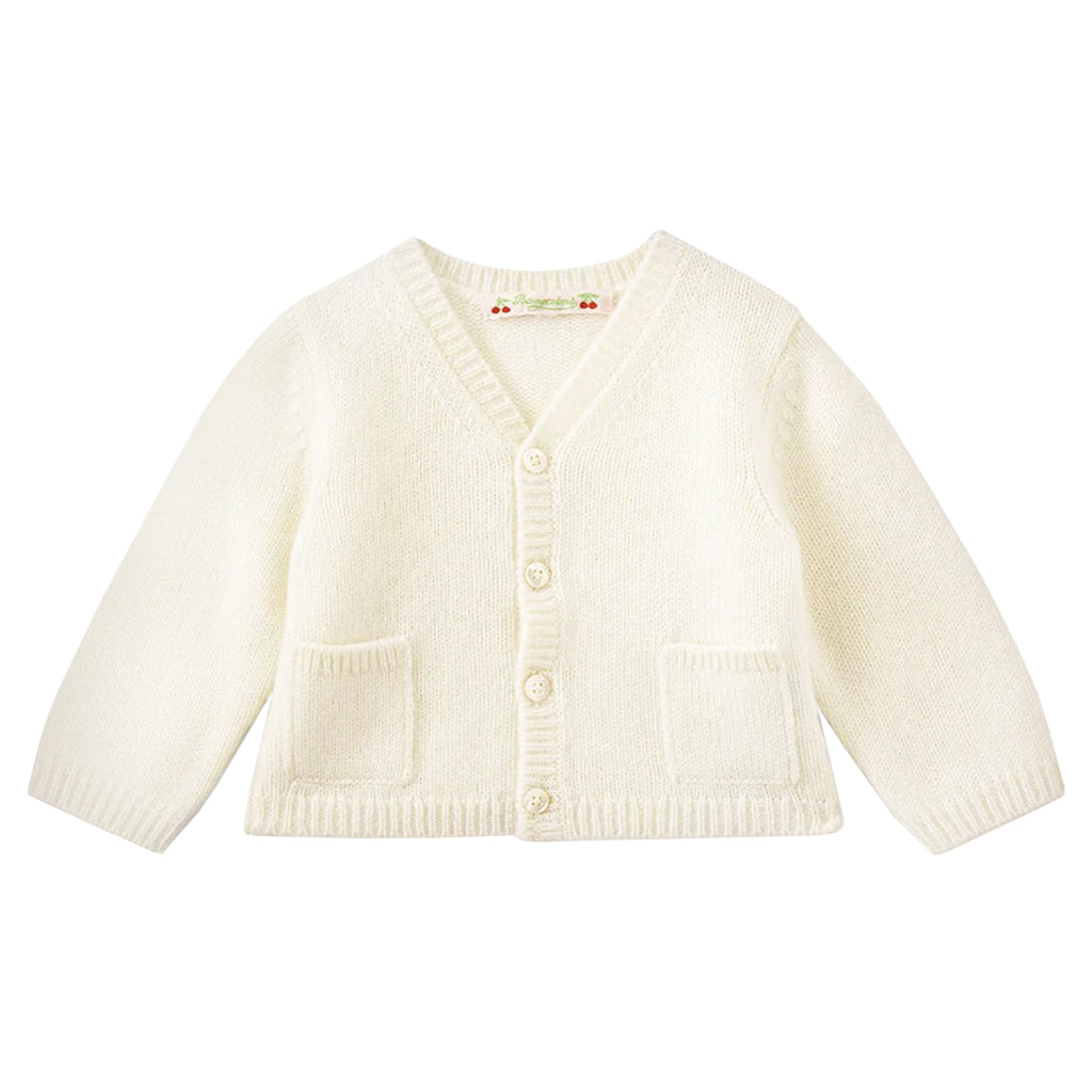 Bonpoint Baby Cashmere Cardigan with Pockets Milk Cream