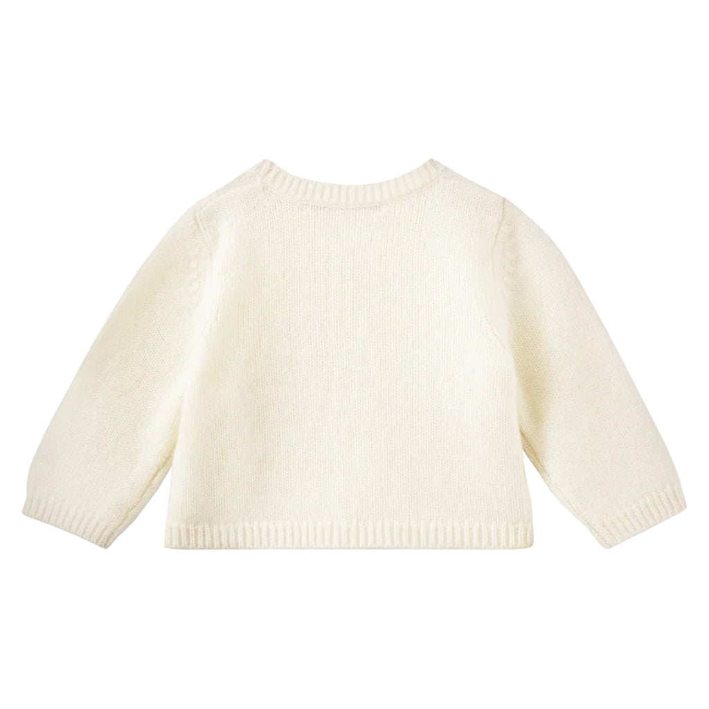 Bonpoint Baby Cashmere Cardigan with Pockets Milk Cream