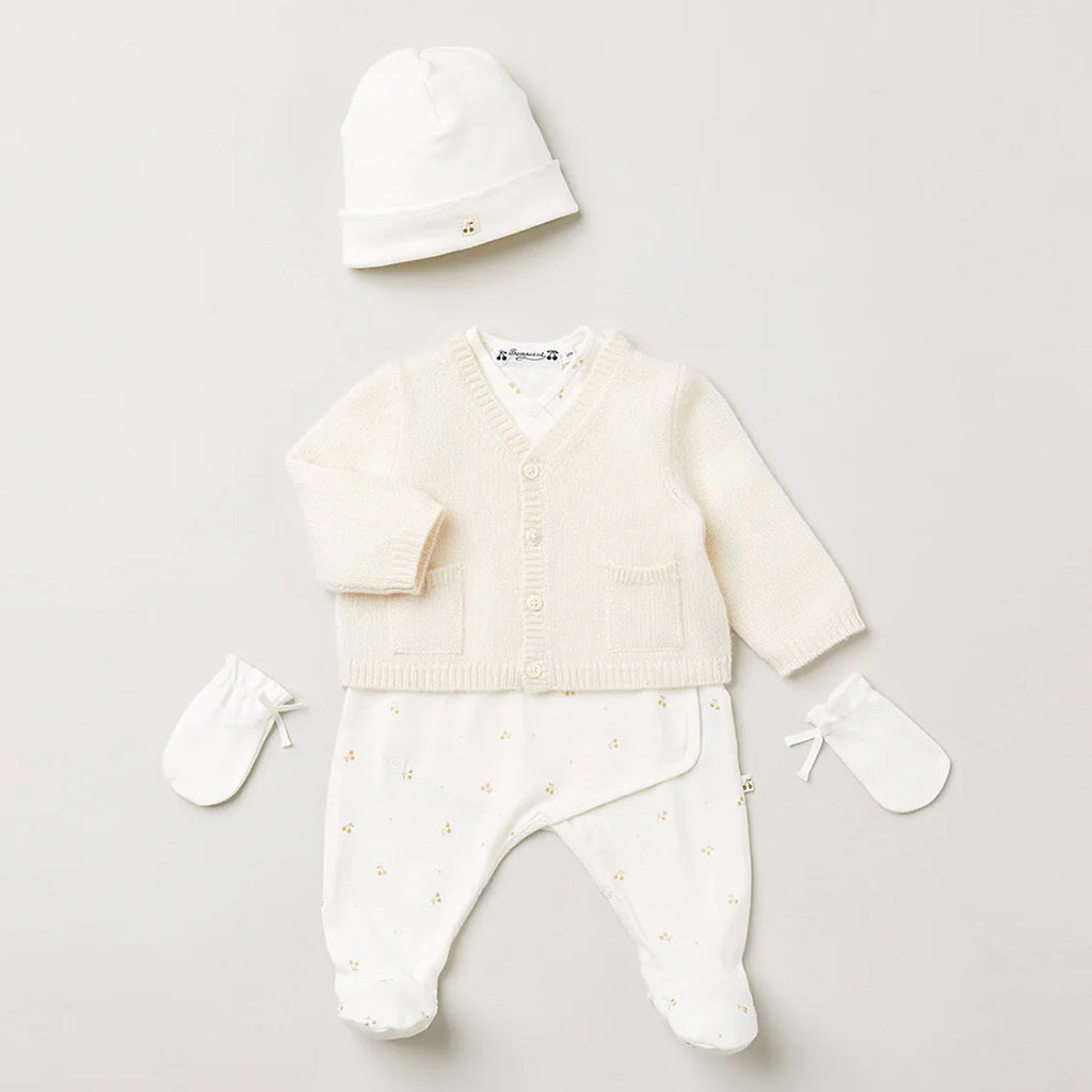 Bonpoint Baby Cashmere Cardigan with Pockets Milk Cream