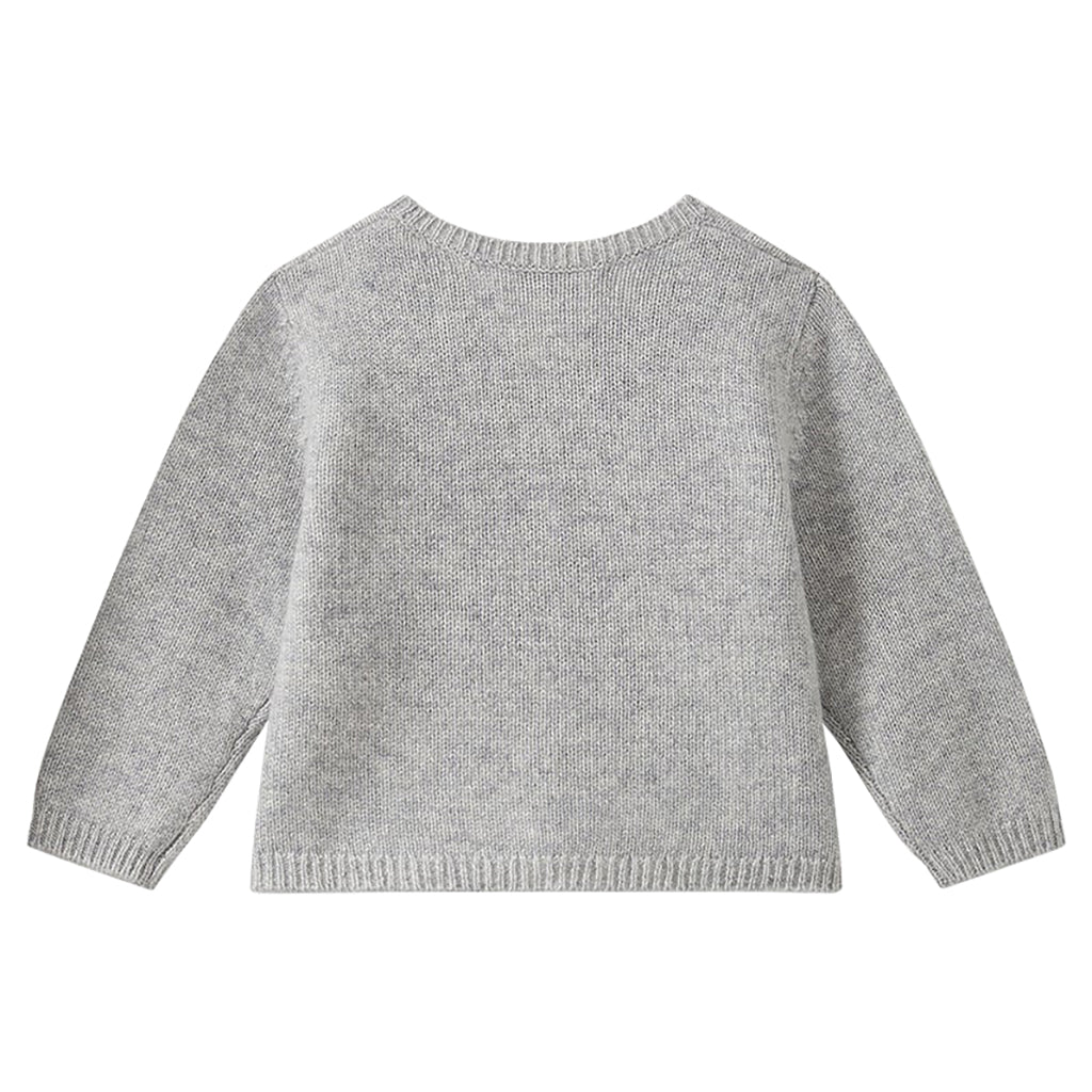 Bonpoint Baby Cashmere Cardigan with Pockets Light Heather Grey