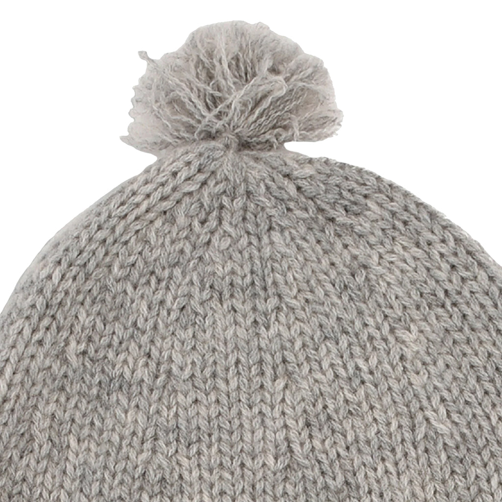 Bonpoint Baby Cashmere Hat With Pompoms Light Heather Grey