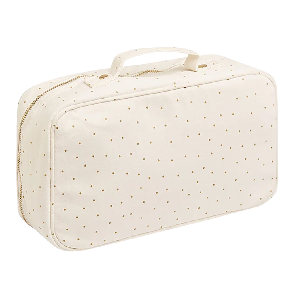 Bonpoint Small Suitcase Cream With Gold Dots