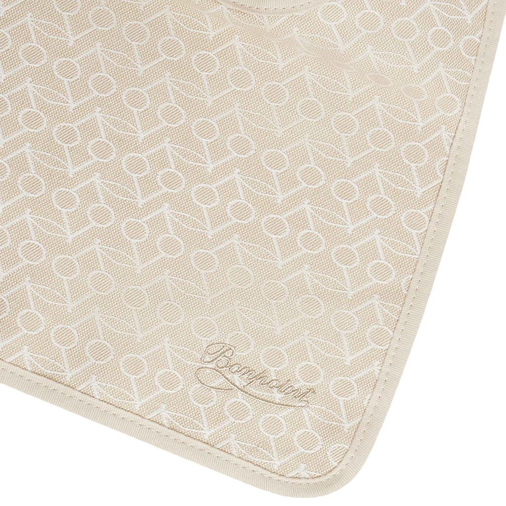 Bonpoint Baby Clip Bib Beige Signature Cherry Pattern