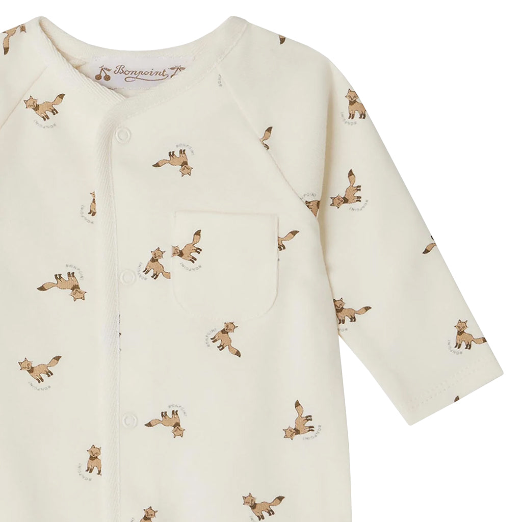 Bonpoint Baby Georget Pyjamas Milk White With Fox Print