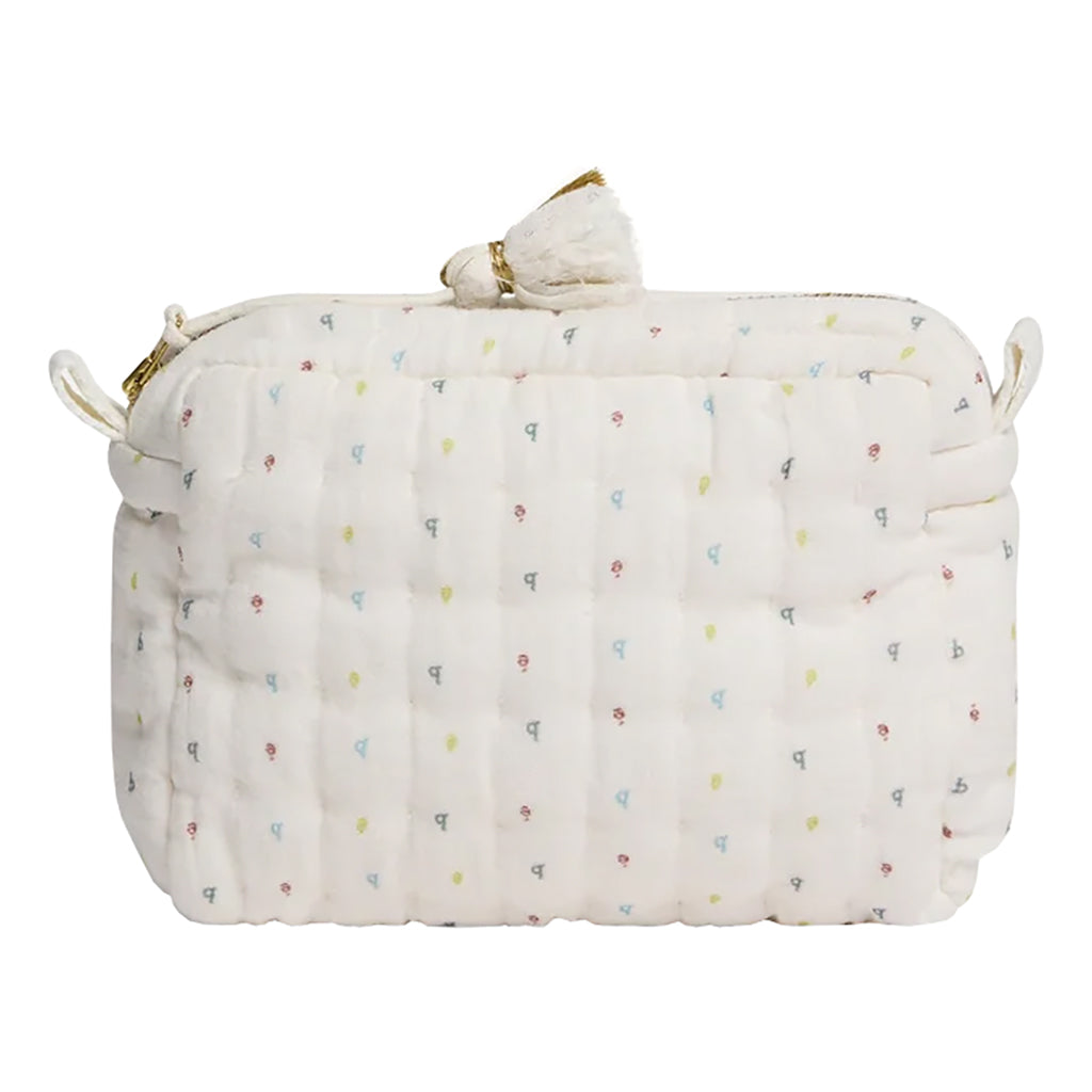 Bonpoint Cali Pouch Cream With Apple Green Print