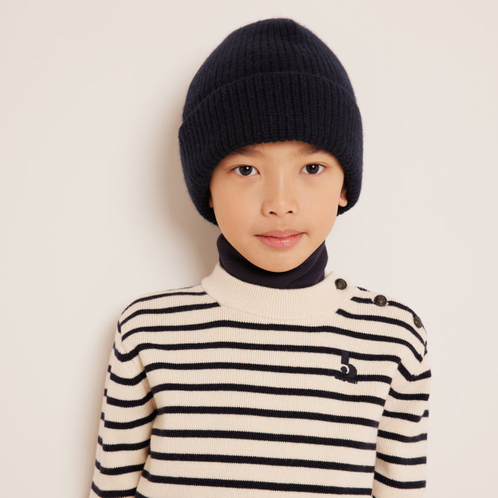 Bonpoint Child Benny Cashmere Hat Marine Blue