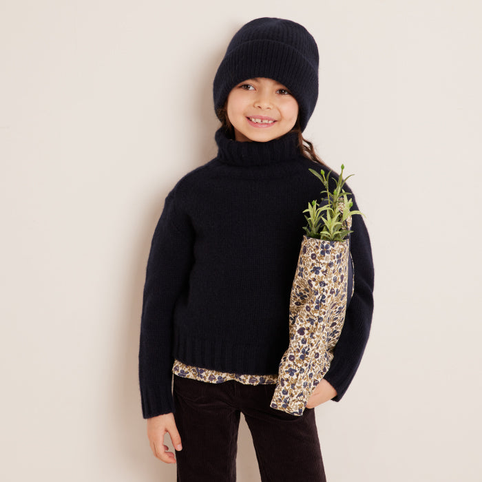 Bonpoint Child Benny Cashmere Hat Marine Blue