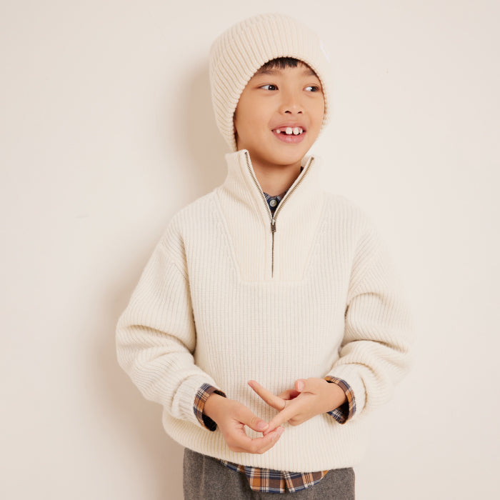 Bonpoint Child Baldo Sweater Ecru Cream