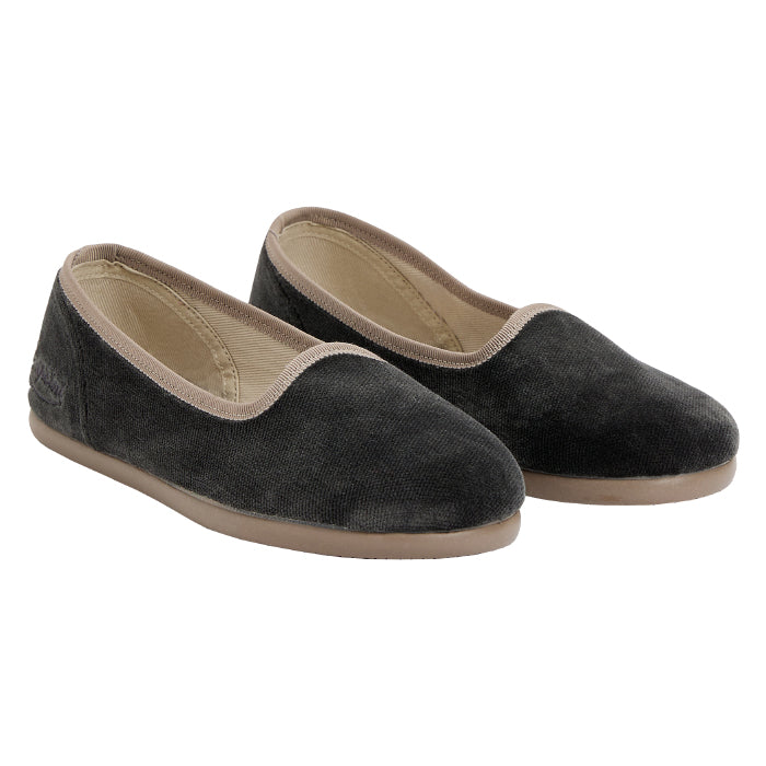 Bonpoint Child Tenise Velvet Loafer Shoes Slate Grey