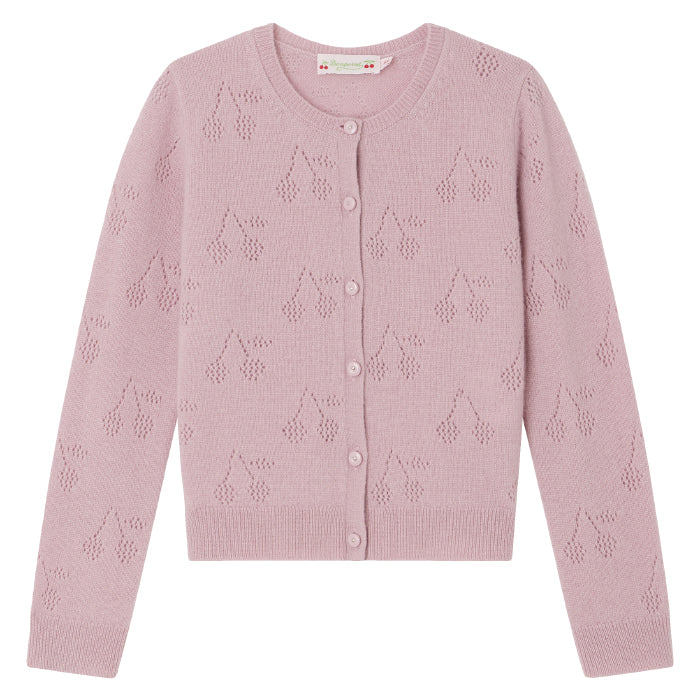 Bonpoint Child Thindra Cashmere Cardigan Peony Pink