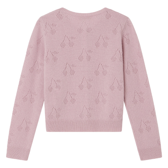 Bonpoint Child Thindra Cashmere Cardigan Peony Pink
