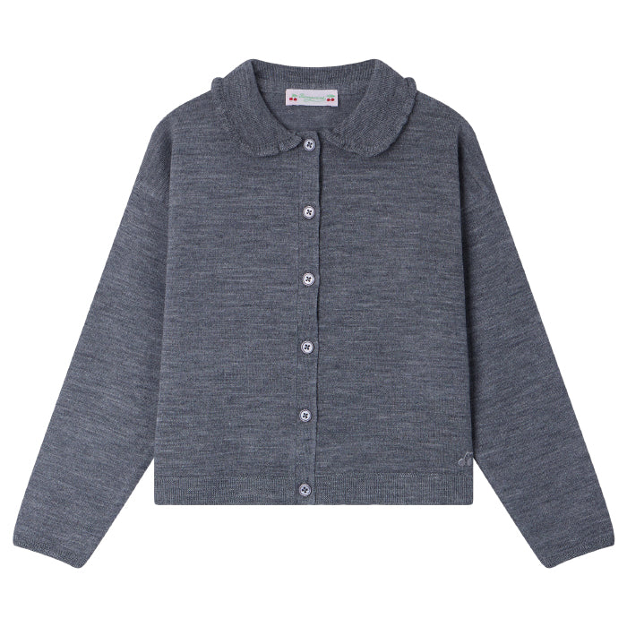 Bonpoint Child Diana Cardigan Heathered Grey