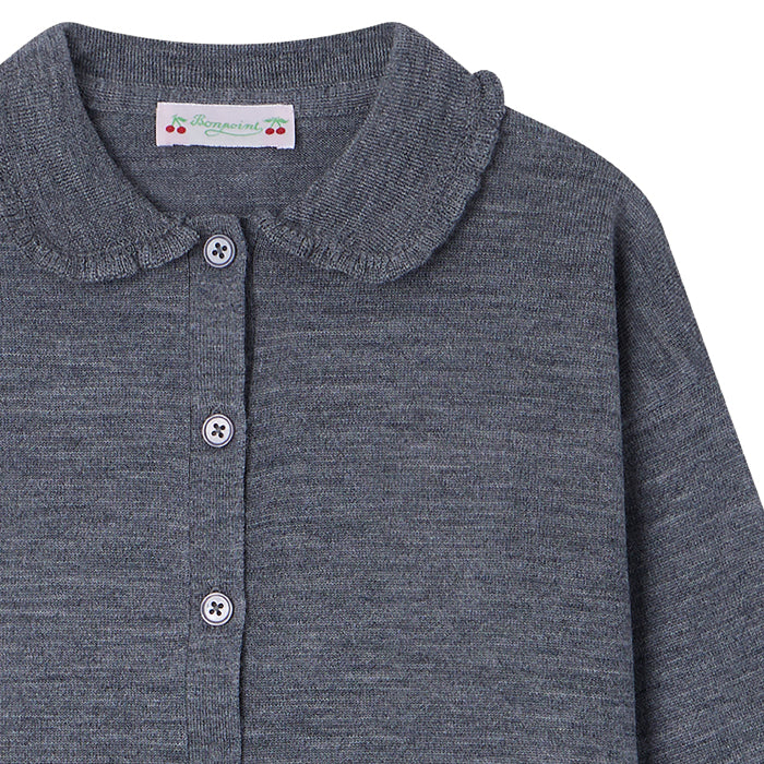 Bonpoint Child Diana Cardigan Heathered Grey