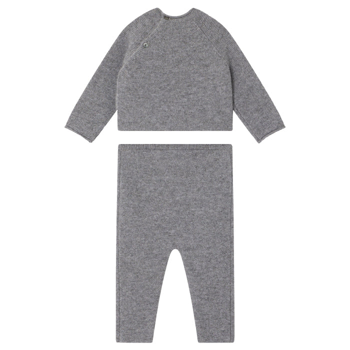 Bonpoint Baby Den Two Piece Cashmere Set Blue Grey