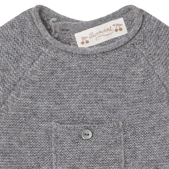 Bonpoint Baby Den Two Piece Cashmere Set Blue Grey