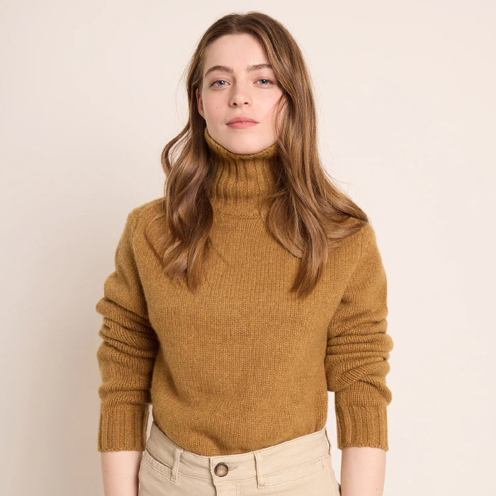 Bonpoint Woman Cambridge Turtleneck Sweater Camel Brown