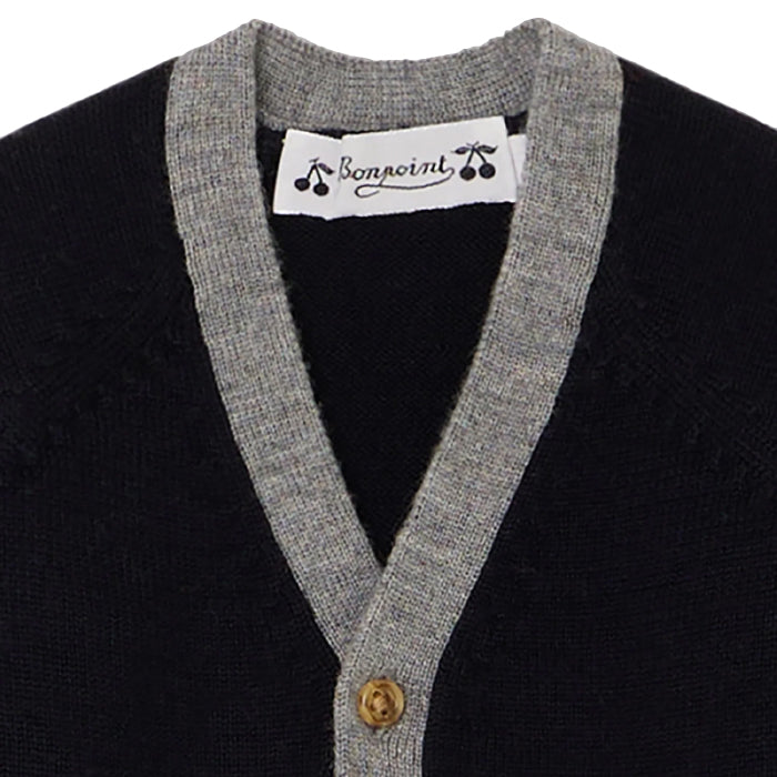 Bonpoint Baby Teotim Cardigan Navy Blue