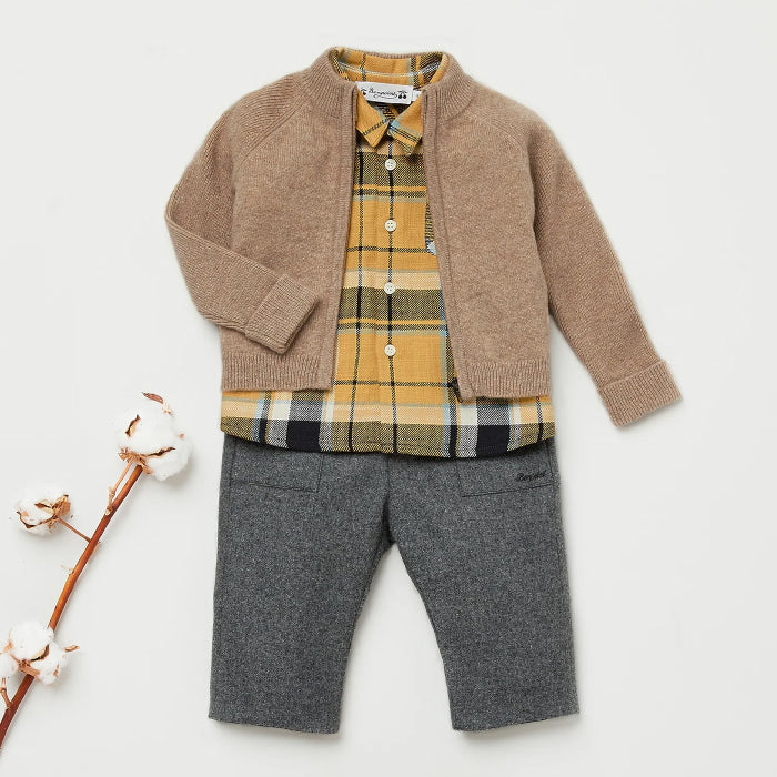 Bonpoint Baby Thylio Cashmere Cardigan Praline Brown