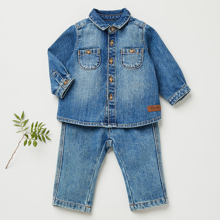 Bonpoint Baby Mico Shirt Denim Blue