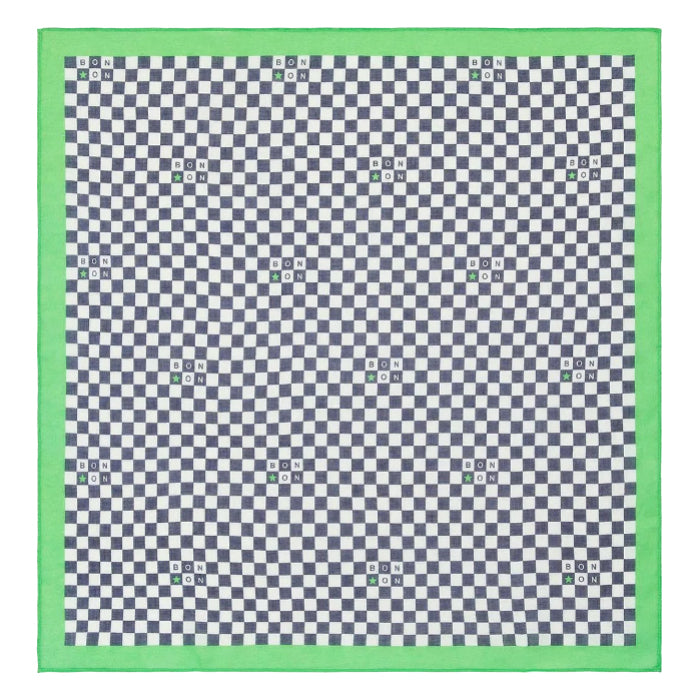 Bonton Child Scarf Checkerboard Navy Blue
