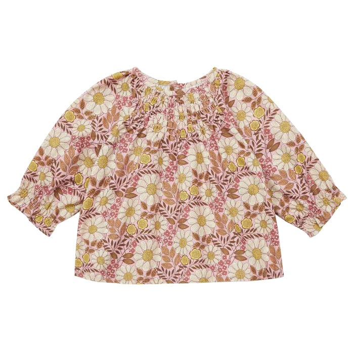 Bonton Baby Flower Blouse Pink Daisy Print