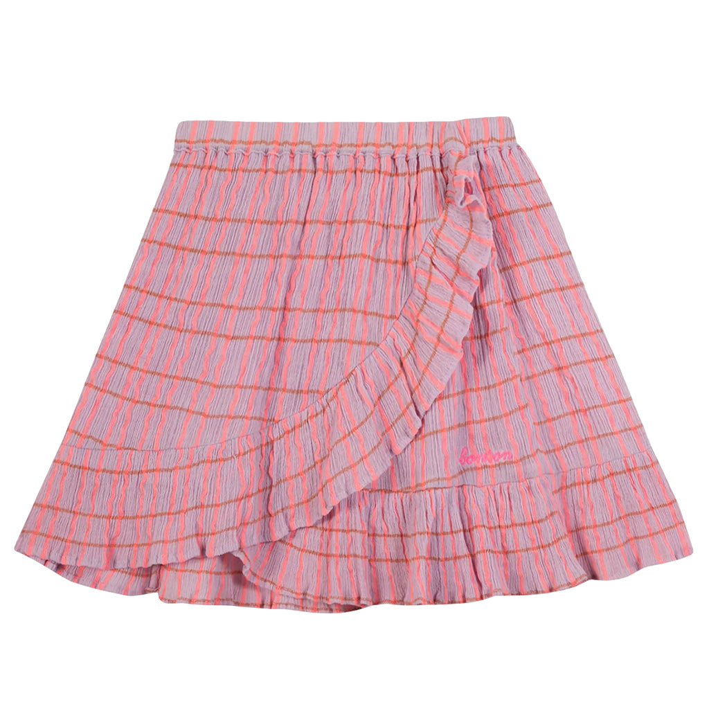 Bonton Child Bailey Skirt Parme Pink Checks