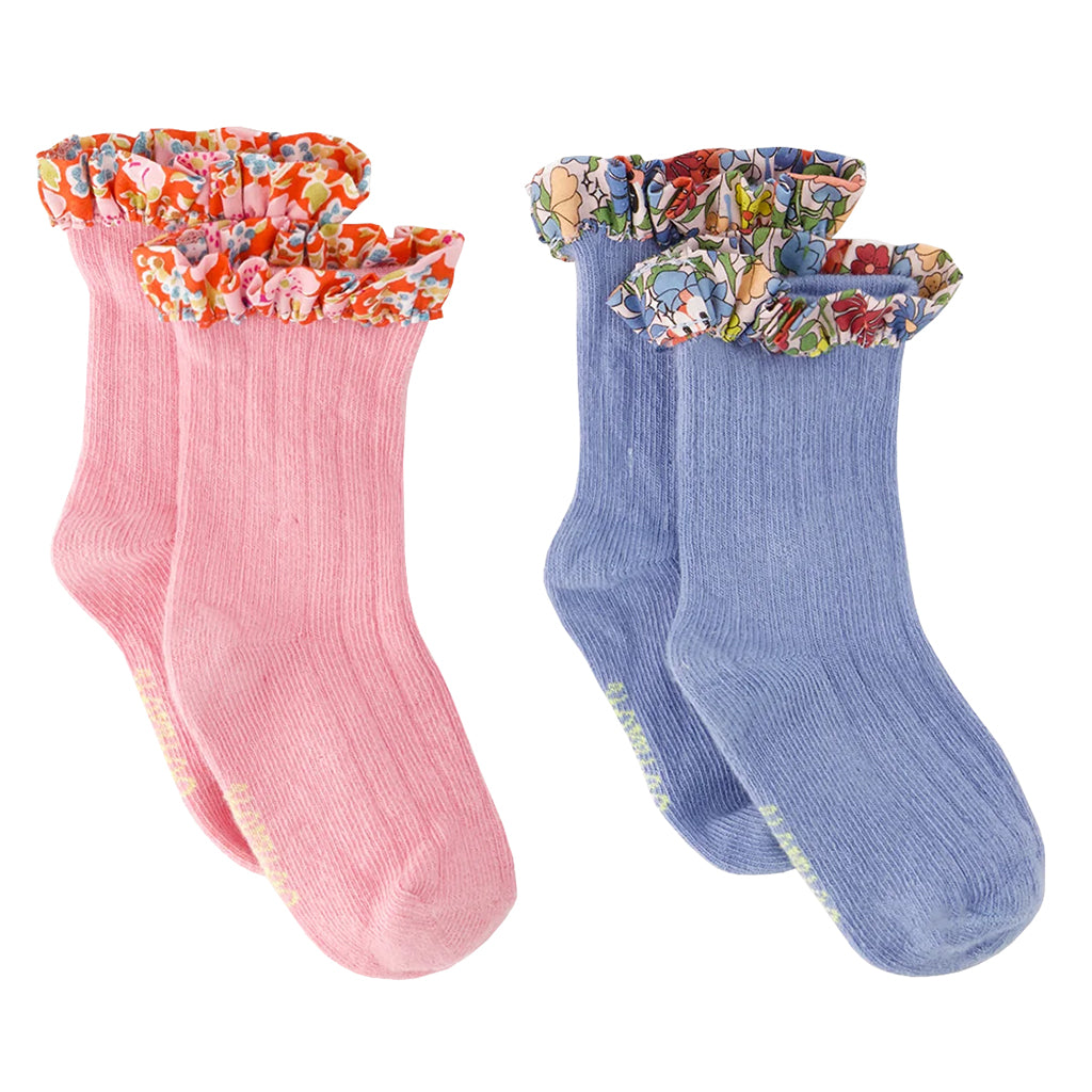 Bonton Baby Set Of 2 Socks Liberty Antoinette Pink