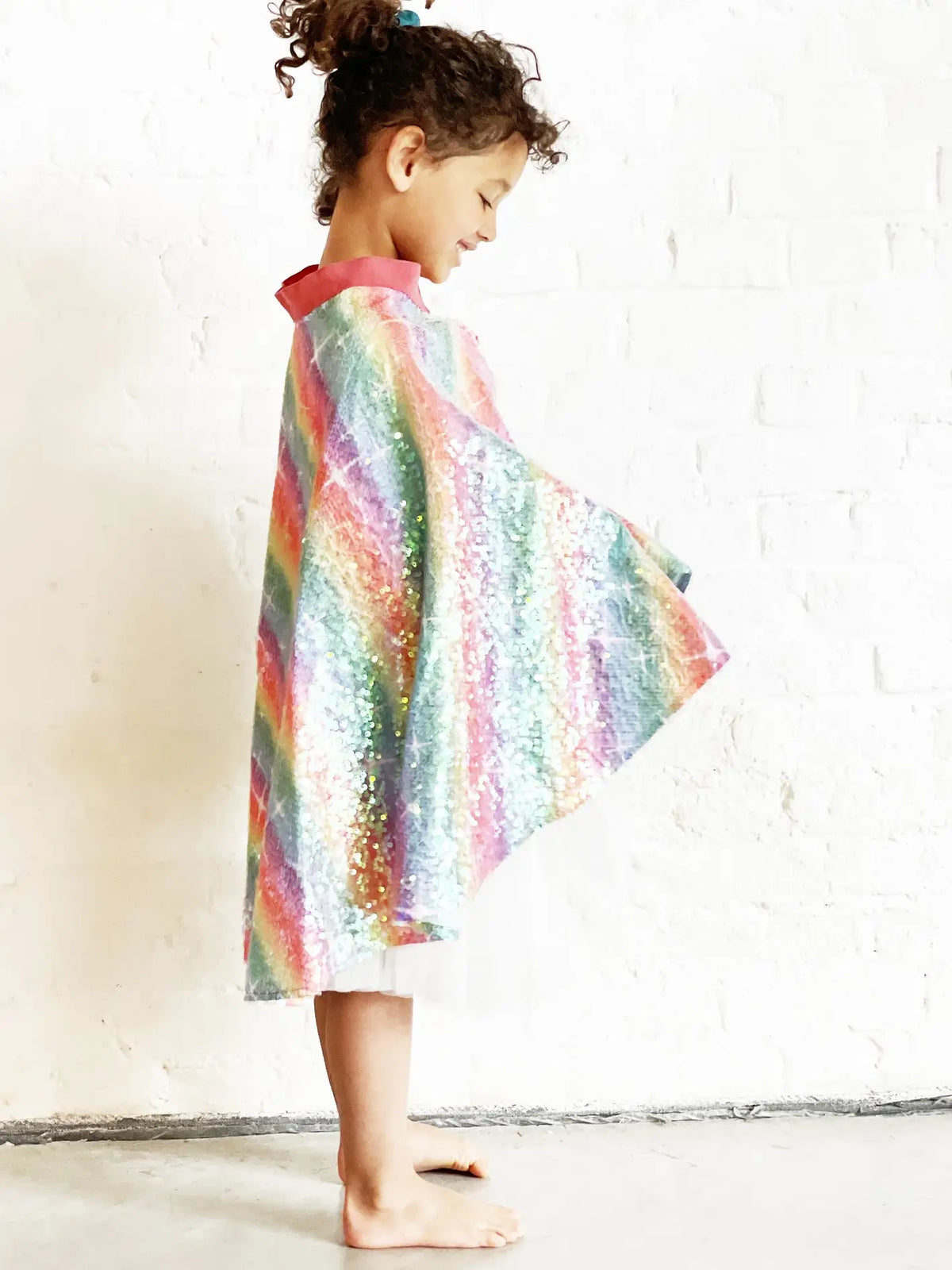 Ratatam Rainbow Costume Cape with Multicolor Sequins